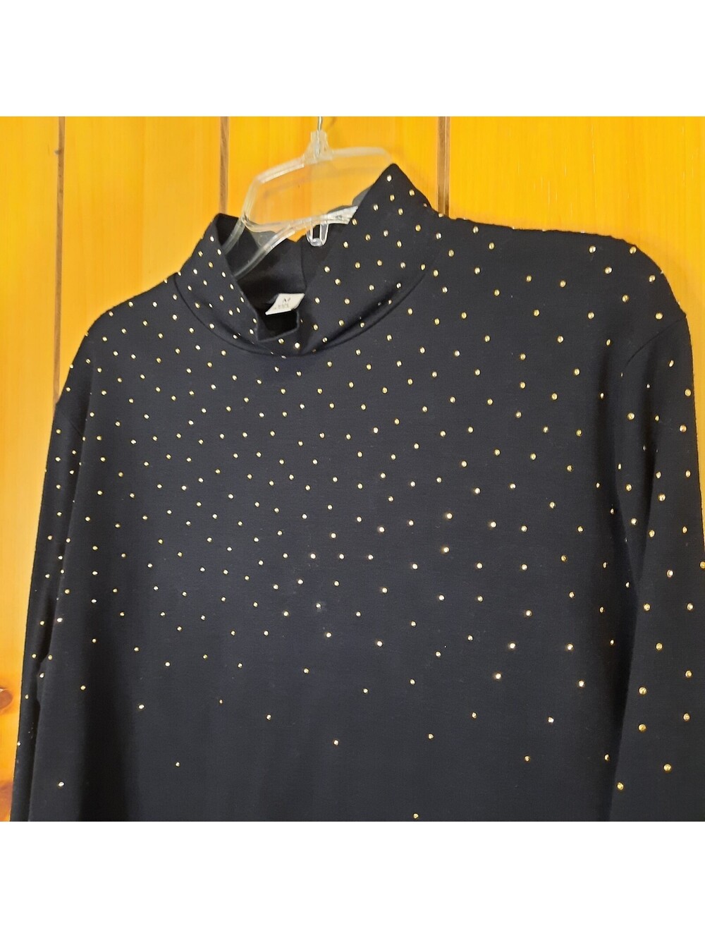 ST JOHN SPORT by MARIE GRAY - Black Gold Turtleneck Womens Top Size Medium USA